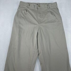 Nike‎ Golf Pants Mens 33x28 Beige Pleated Stretch Khaki Twill Chino Golf Slacks